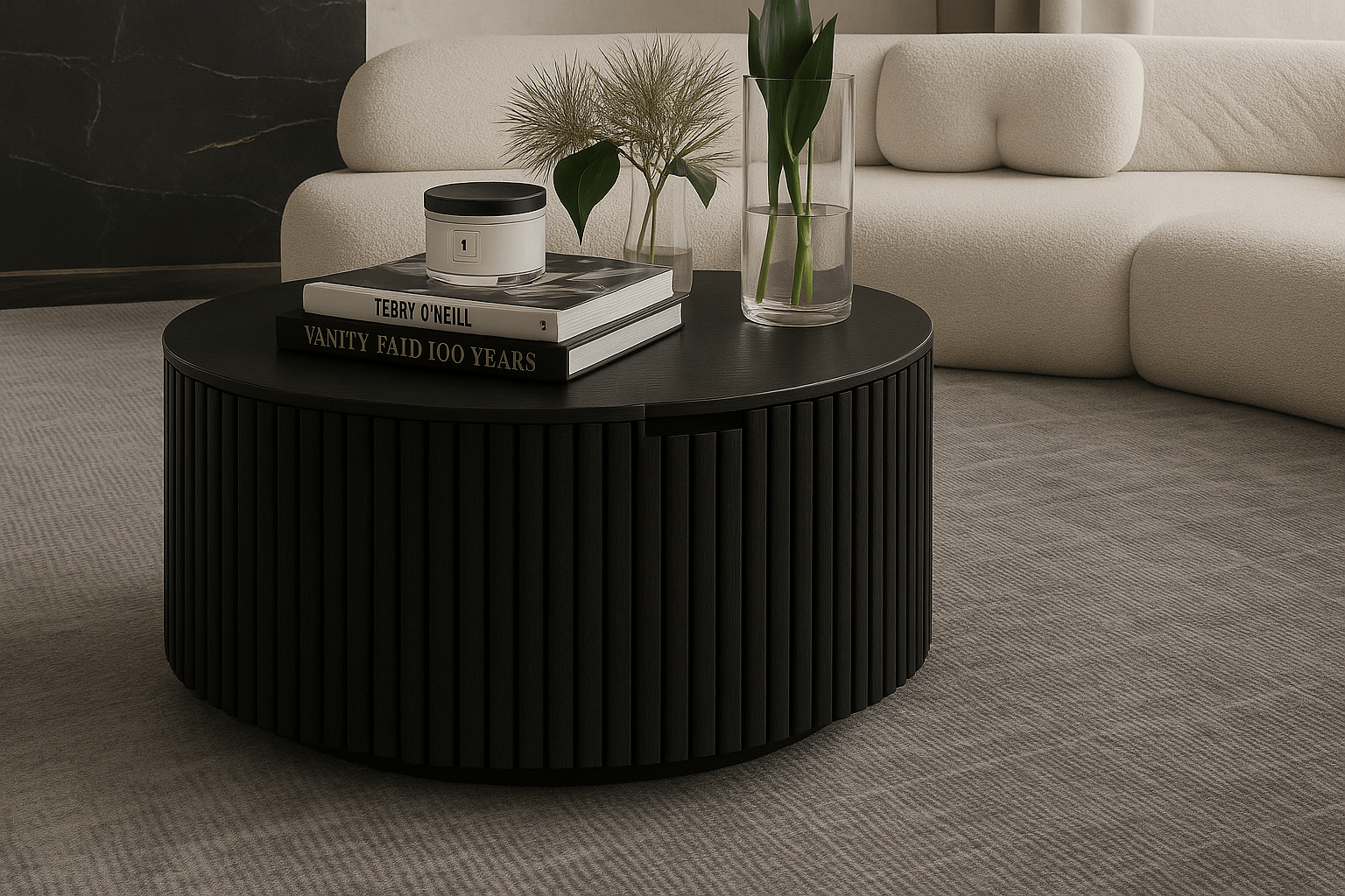 The Bam Flute Coffee Table with Storage - coffee table -